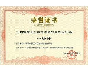 山东省优秀城市规划设计奖